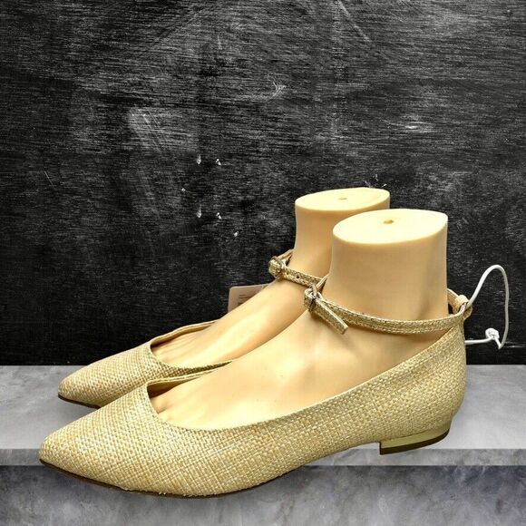 Liz Claiborne Womens Calico Natural Weave Pointed Toe Ballet Flat Size 7.5‎ W - Picture 1 of 11